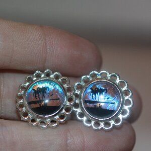 Vintage Silver Plated BUTTERFLY WING Clip EARRINGS